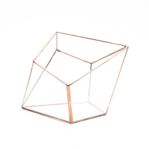 Empty Copper Diamond Terrarium | The Urban Botanist